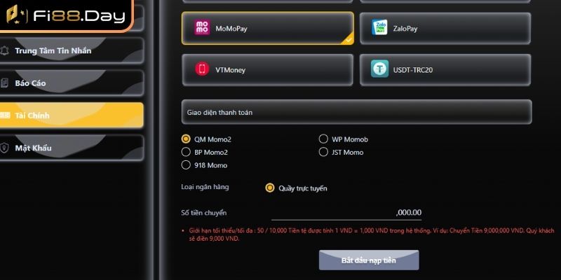Nạp Tiền Fi88 - Hướng Dẫn Chi Tiết, An Toàn Và Tiện Lợi 3 Lưu ý quan trọng cho cược thủ khi thực hiện nạp tiền Fi88