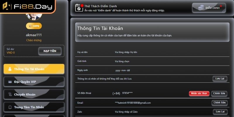 Nạp Tiền Fi88 - Hướng Dẫn Chi Tiết, An Toàn Và Tiện Lợi 1 Xác minh tài khoản